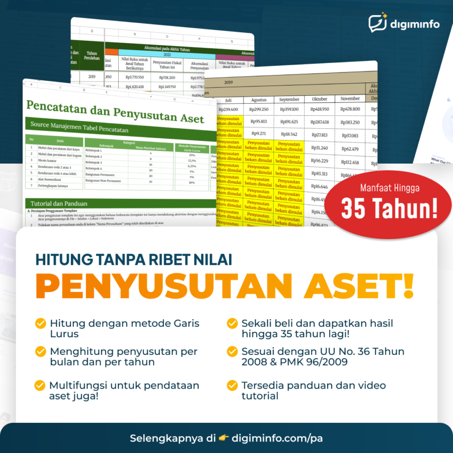 [Personal Use] Template Otomatis Penyusutan Aset! Hitung Nilai Aset dalam Sekejap Tanpa Ribet!